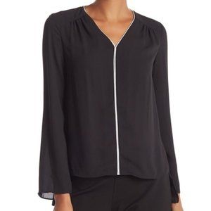 Philosophy - Contrast Long Sleeve High/Low Blouse